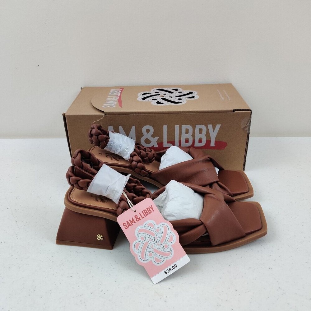 Sam & Libby Sutton Ankle Strap Sandal Brown Size 8
